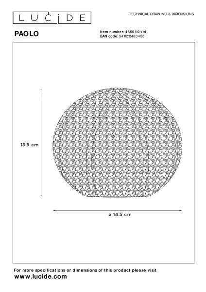 Lucide PAOLO - Tafellamp - Ø 14,5 cm - 1xG9 - Zilver - technisch